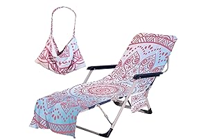 Bohemia Beach Chair Cover with Side Pockets