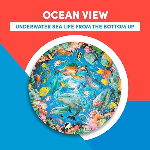 Miniatura 3 de A Broader View Rompecabezas de mesa redonda con vista al océano 500 piezas rompecabezas para adultos y niños adecuado para grupos de 2 o más todo el