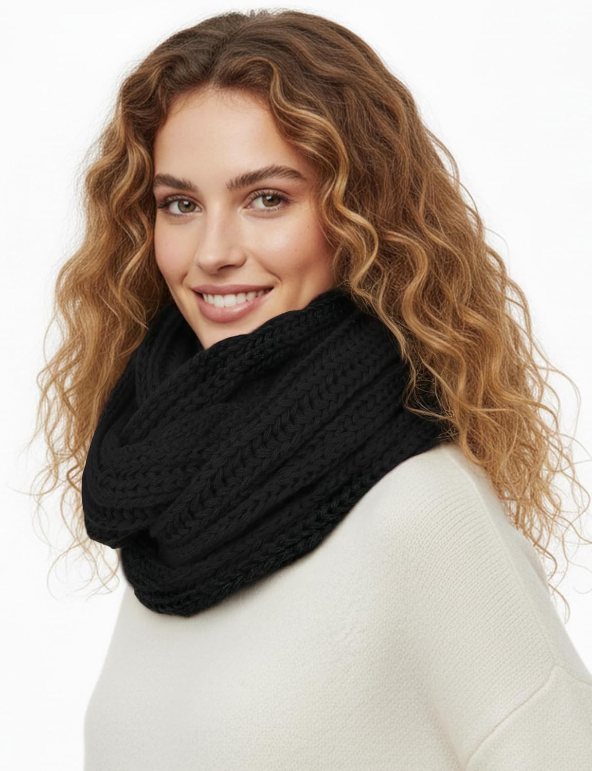 Winter Sarf for Womens, Solid Warm Scarves for Womens Lightweight, Long Shawls Wraps Pure Color for Cold Wintertime - Image 4