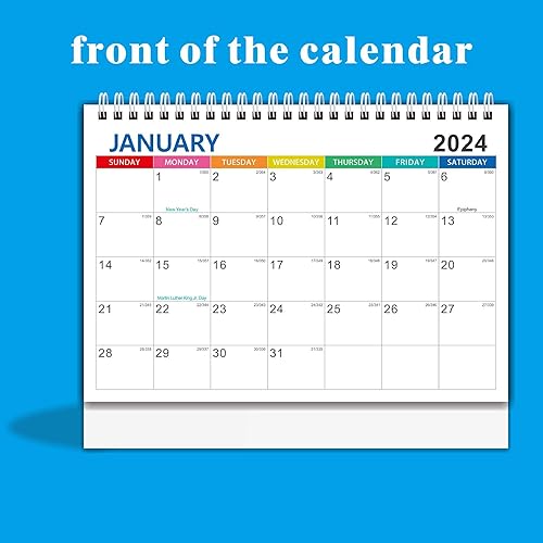 Miniatura 2 de Calendario de escritorio 2024, calendario de escritorio pequeño, mini calendario de escritorio abatible de pie para 12 meses, 7.3 x 9 pulgadas