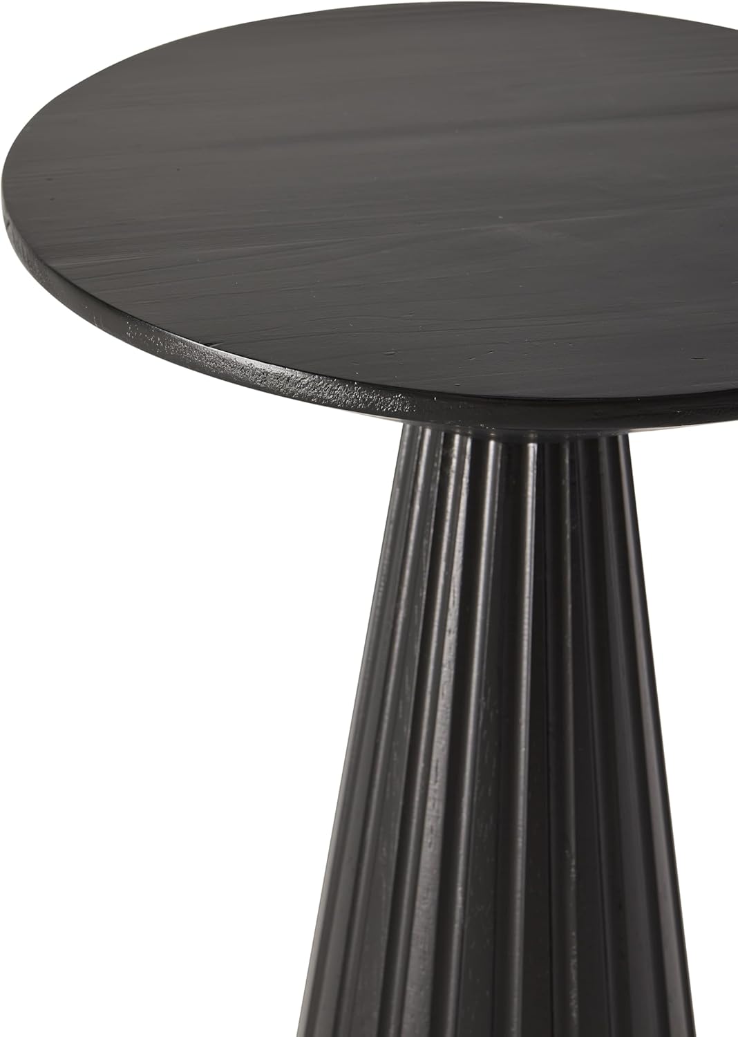 COZAYH Rustic Pedestal End Table, Farmhouse Round Martini Table Wood Plant Stand Drink Table for Small Space Living Room, Bedroom, Black