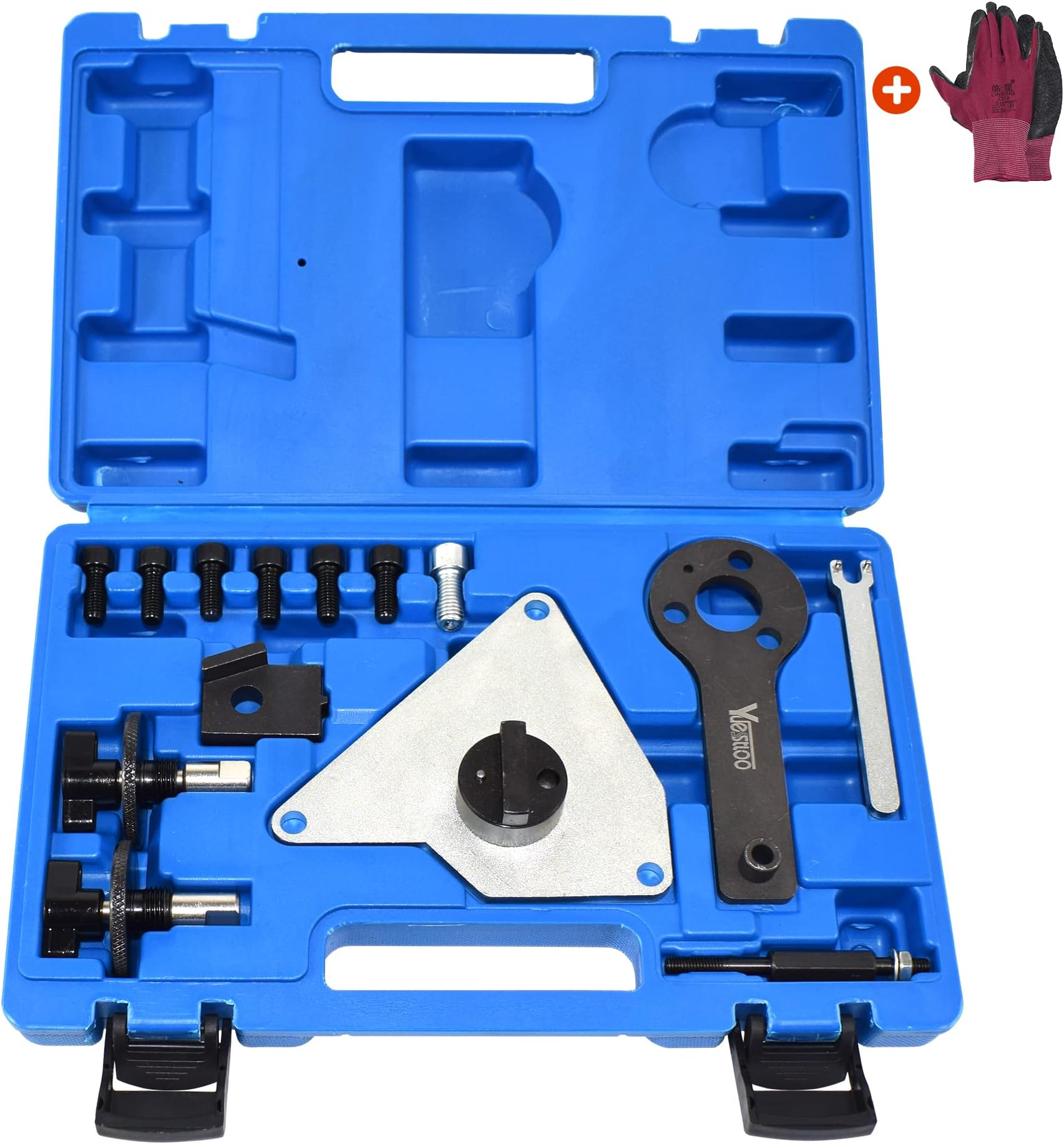 Engine Timing Tool Kit, Compatible with Alfa Lancia Delta Romeo Jeep?Fiat Multiair 1.4T Engine, with Carry Case & Gloves