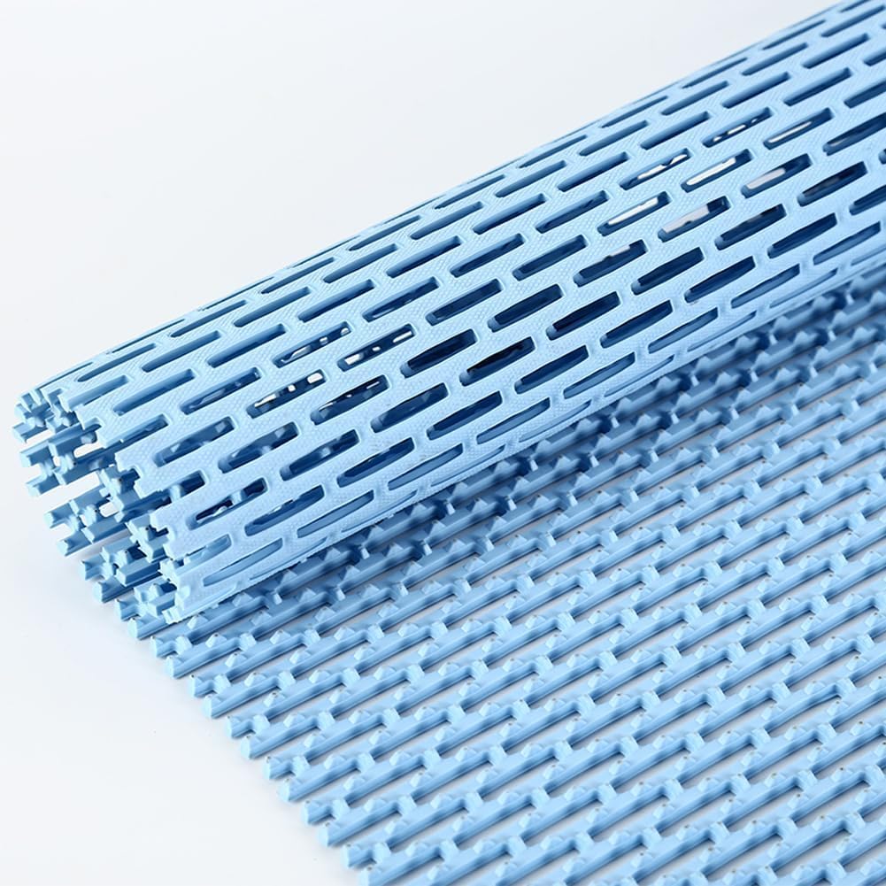 QYMYOZ Sky Blue PVC Bath With Drainage Holes Multi-Functional Shower Mat(60 * 120cm)