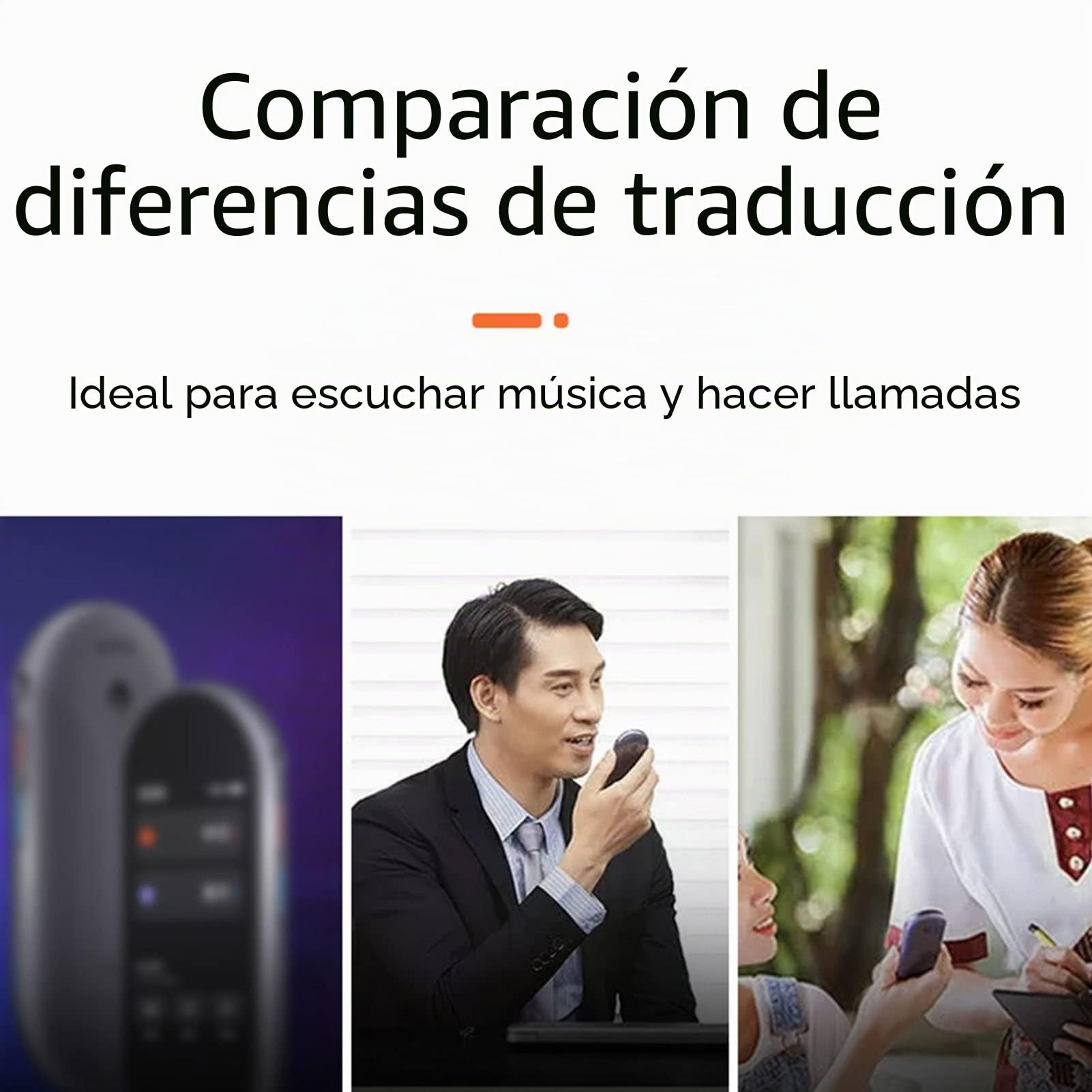 Auriculares para Traductor de Idiomas, Admite Traducción en Línea de 84 Idiomas en Tiempo Real, Traductor de Idioma de Voz Instantáneo con Bluetooth Y Aplicación, Traducción Simultánea(Blanco)