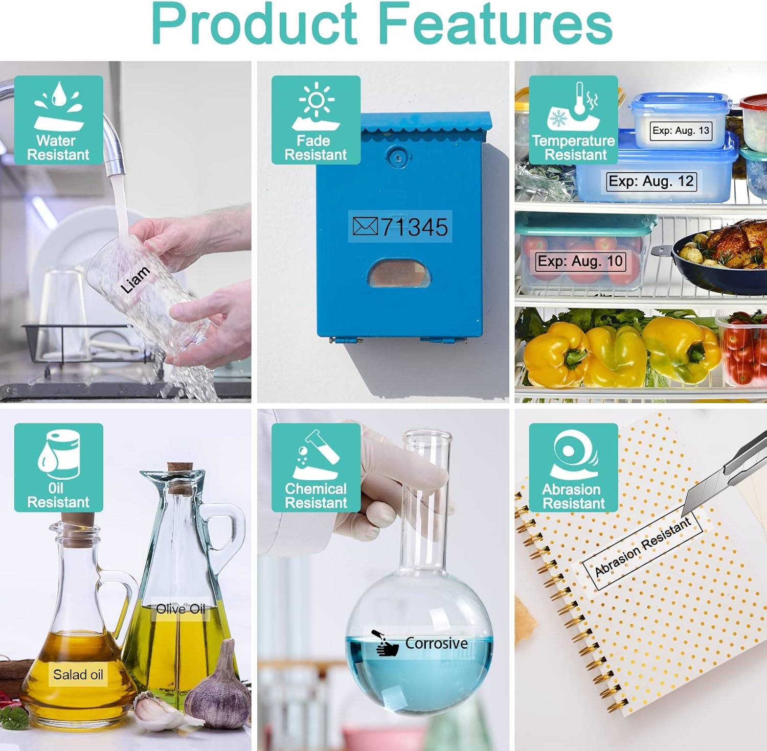 NineLeaf Compatible for DYMO LetraTag Refills 16952 S0721530 Clear Plastic Label Tape 12mm x 4m (1/2" x 13') Black on Clear Label Maker Tape Refill for Letratag Plus LT100H LT100T QX50, 10-Pack