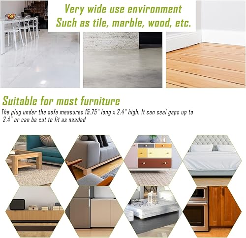 Miniatura 5 de WXJ13 Paquete de 7 bloqueadores de sofá de 15.75 pulgadas de largo x 2.4 pulgadas de alto, transparente, bloqueador de sofá acrílico, bloqueador de