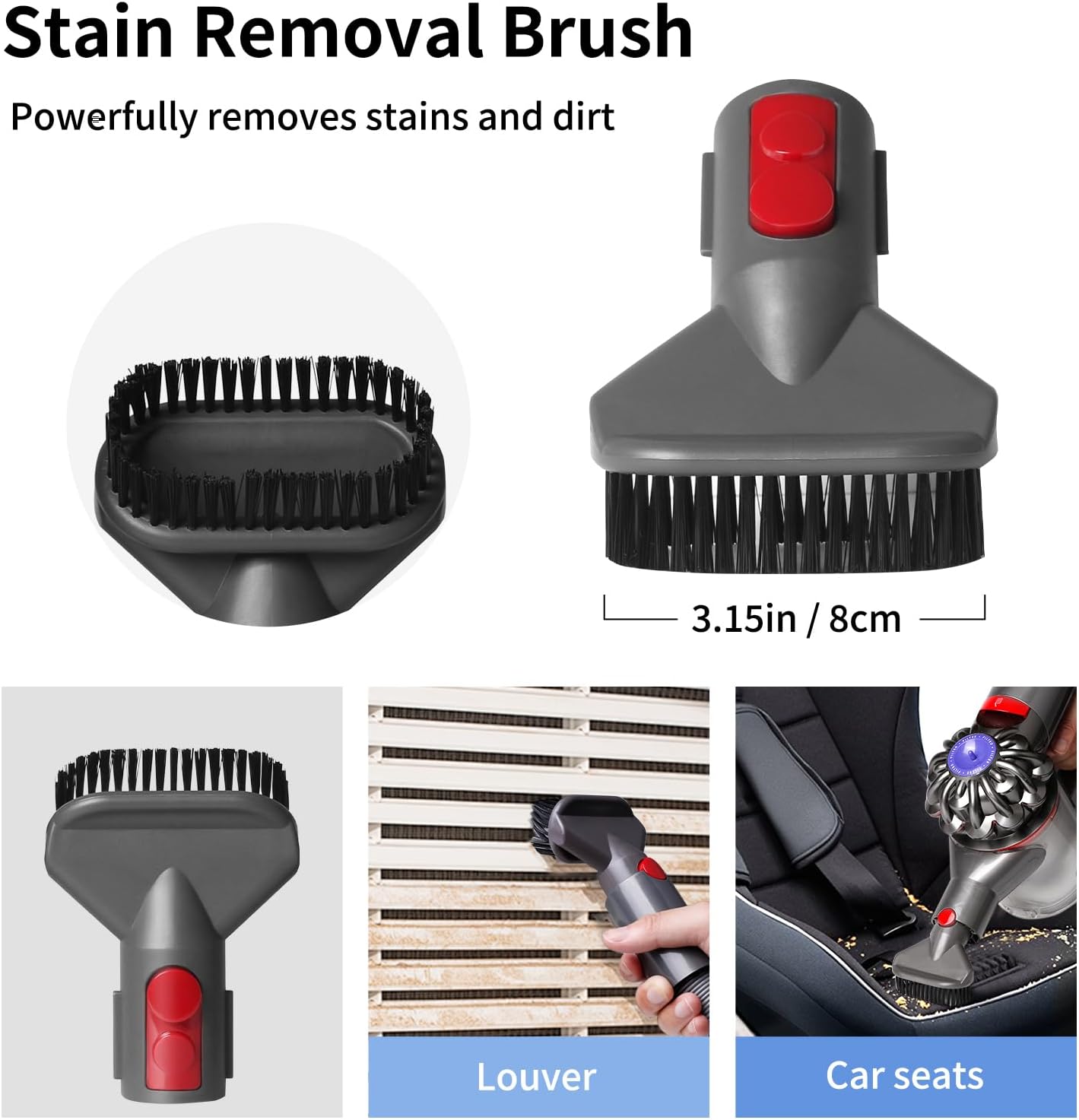 Replacement Attachment Kit compatible with Dyson V7 V8 V10 V11 V15 Absolute Animal Vacuum Cleaner, Flexible Extension Hose Mattress Tool Stiff Brush Soft Bristle Attachment, and Flexible Crevice Tool - Image 6