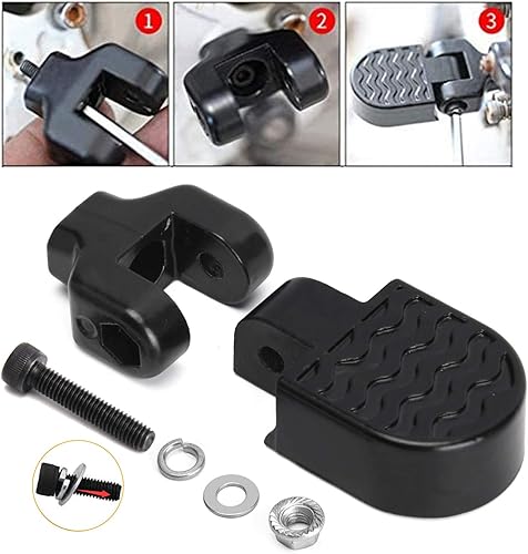 Miniatura 4 de TOBWOLF 1 par de mini pedales traseros de bicicleta, 3.1 x 1.6 pulgadas / 3.1x1.6 in de aleación de aluminio plegables, reposapiés de bicicleta