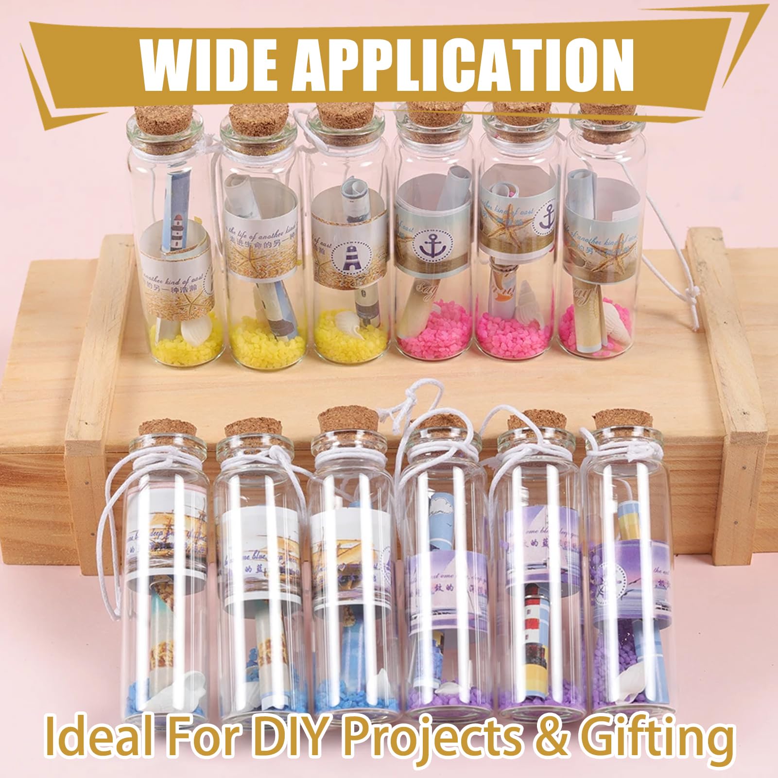 20 botellas de cristal transparente con corcho, mini botellas de cristal con corcho, botellas de poción en miniatura, botellas de ensayo