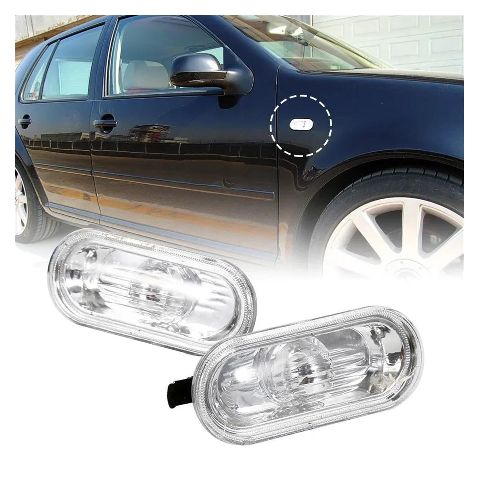 Generico Segnale Svolta 2 pezzi luci posizione laterali per auto segnalazione indicatori direzione automatici per VW per Golf 4 Mk4 per Bora per Frecce Laterali