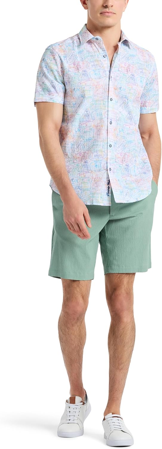 Robert Graham Men's Passport Short Sleeve Button Down Woven Shirt