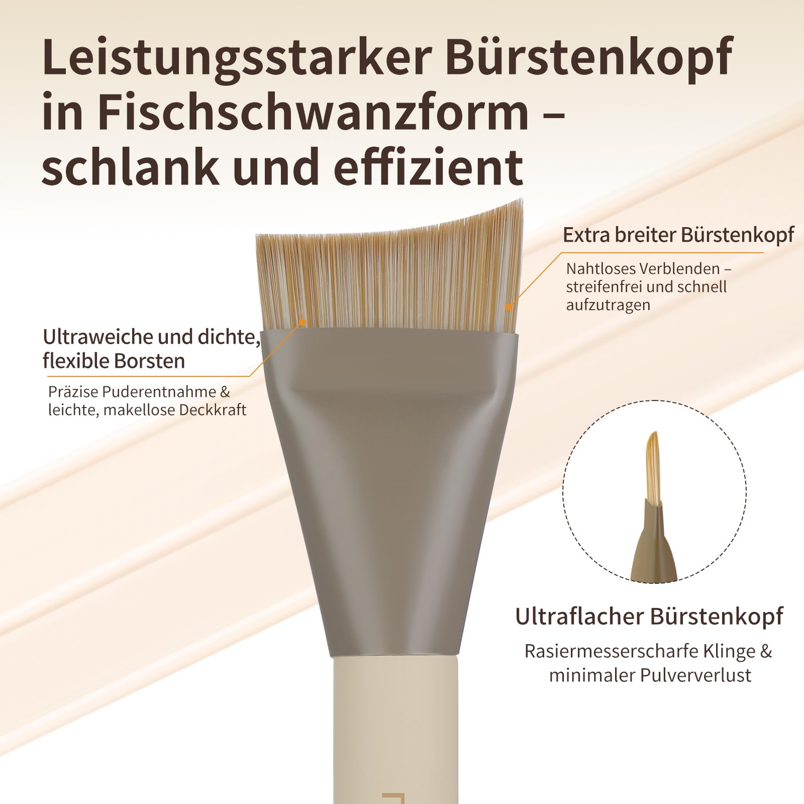 MSQ Pinceau fond de teint ultrafin,éponge de maquillage,avec boîte à poudre | pour fond de teint liquide,fond de teint,anti-cernes, pinceau de maquillage