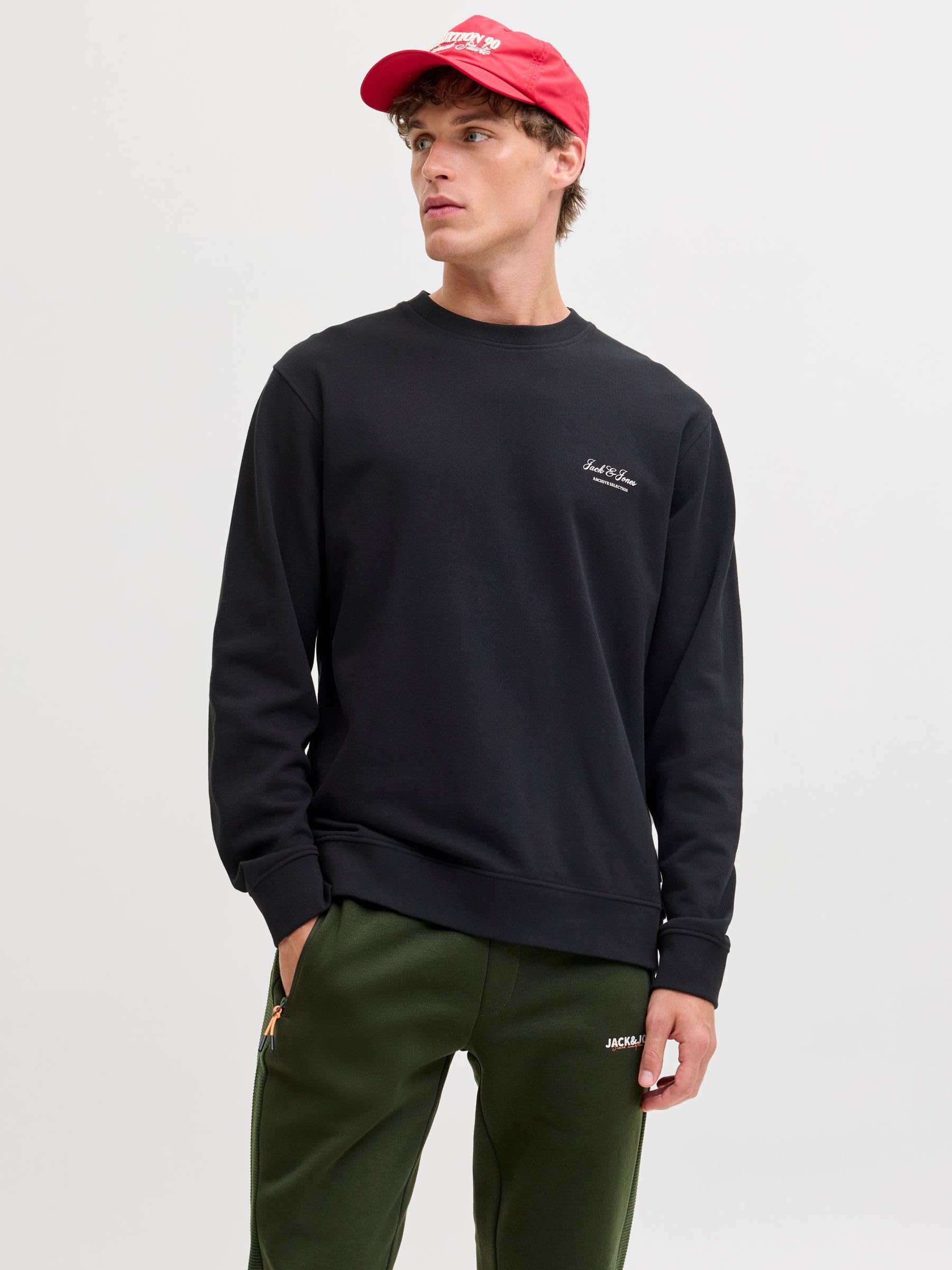 JACK & JONES Jjearchive Graphic Sweat Crew Neck Noos Hombre Pack de 1