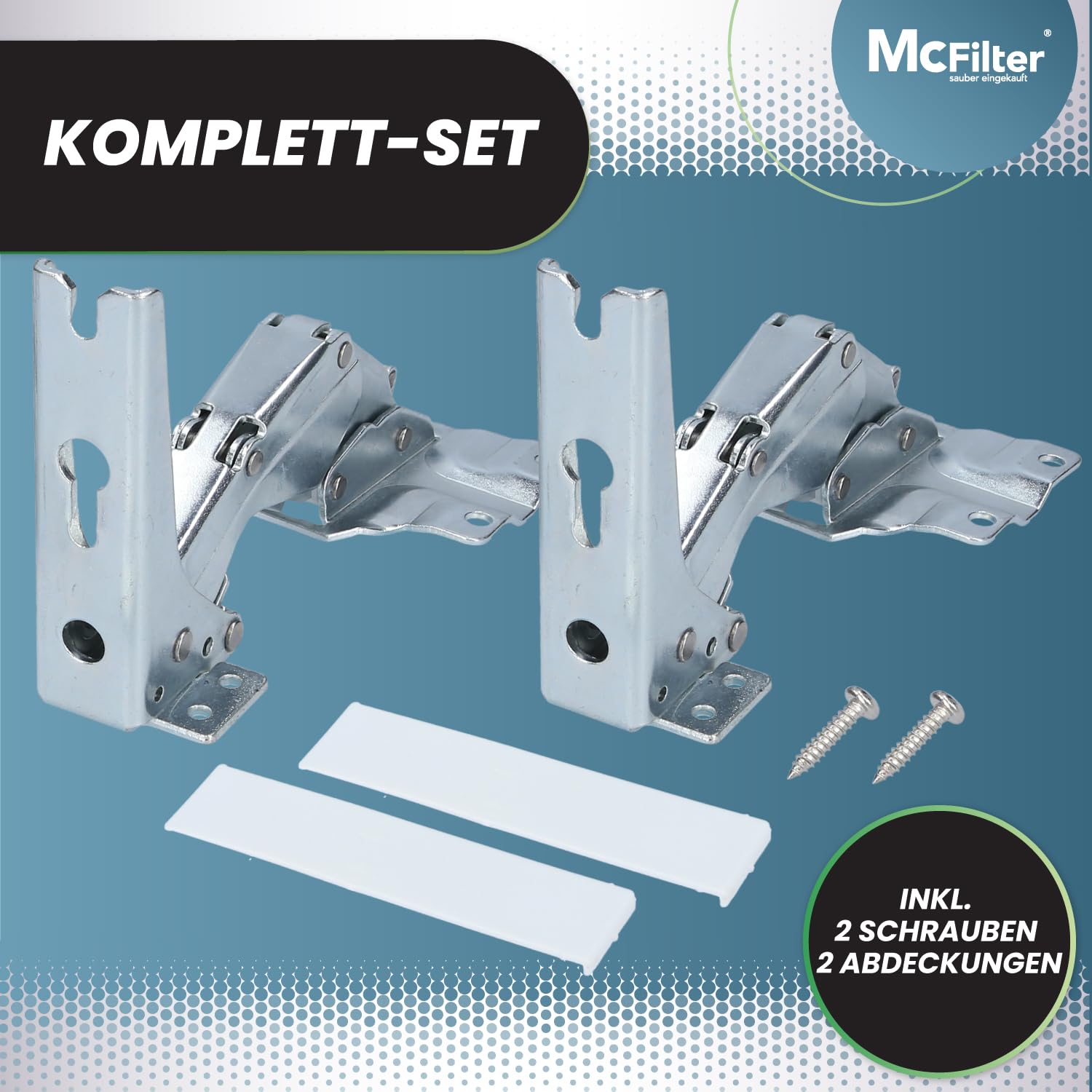 McFilter I 2x Kühlschrank Scharnier kompatibel mit Bosch Siemens Miele AEG Neff 00481147 481147 Neff AEG 407131425/8 Miele 5546050 00481145 00499570 00499569 Ersatz Flachscharnier Kühlschranktür
