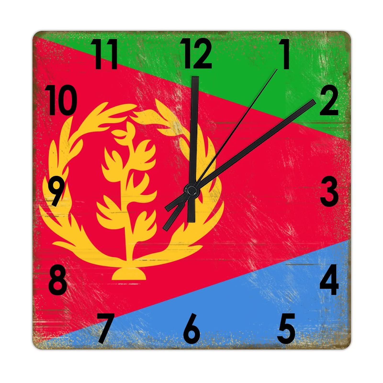 Horloge murale en bois Érythrée 30 cm de style shabby chic