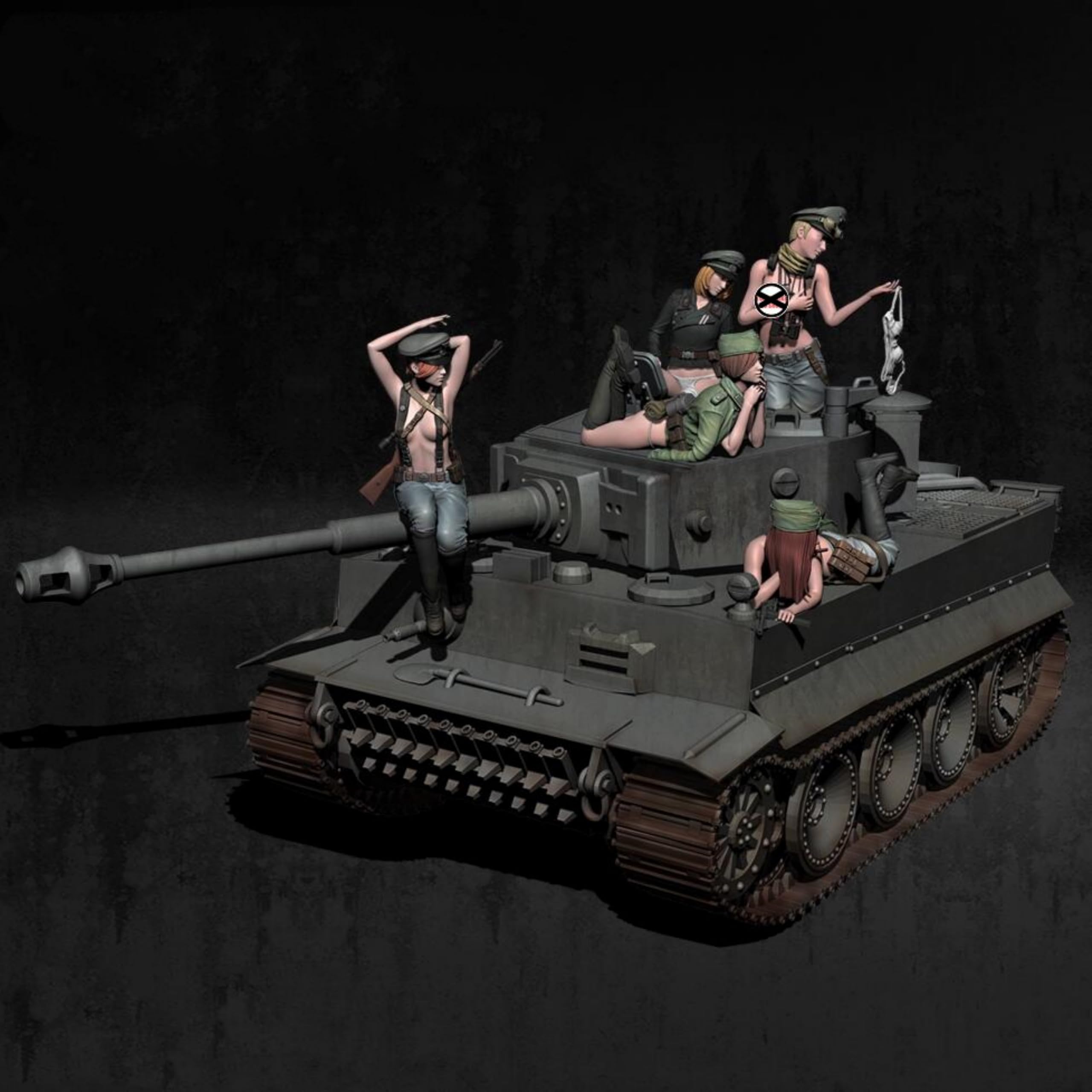 TRUEGRIS 1/35 WWII German Tank Soldier Resin Model Kit Unpainted and Unassembled (5 people, no tank) //k5w2J20