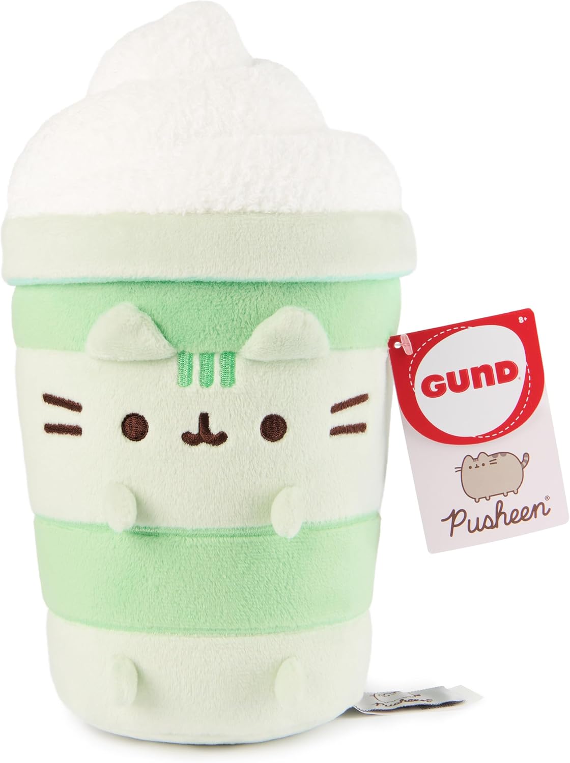 GUND Pusheen Matcha Latte Plush, Matcha Tea, Toy Dessert Food Stuffed Animal for Ages 8 and Up, Green, 9.5”