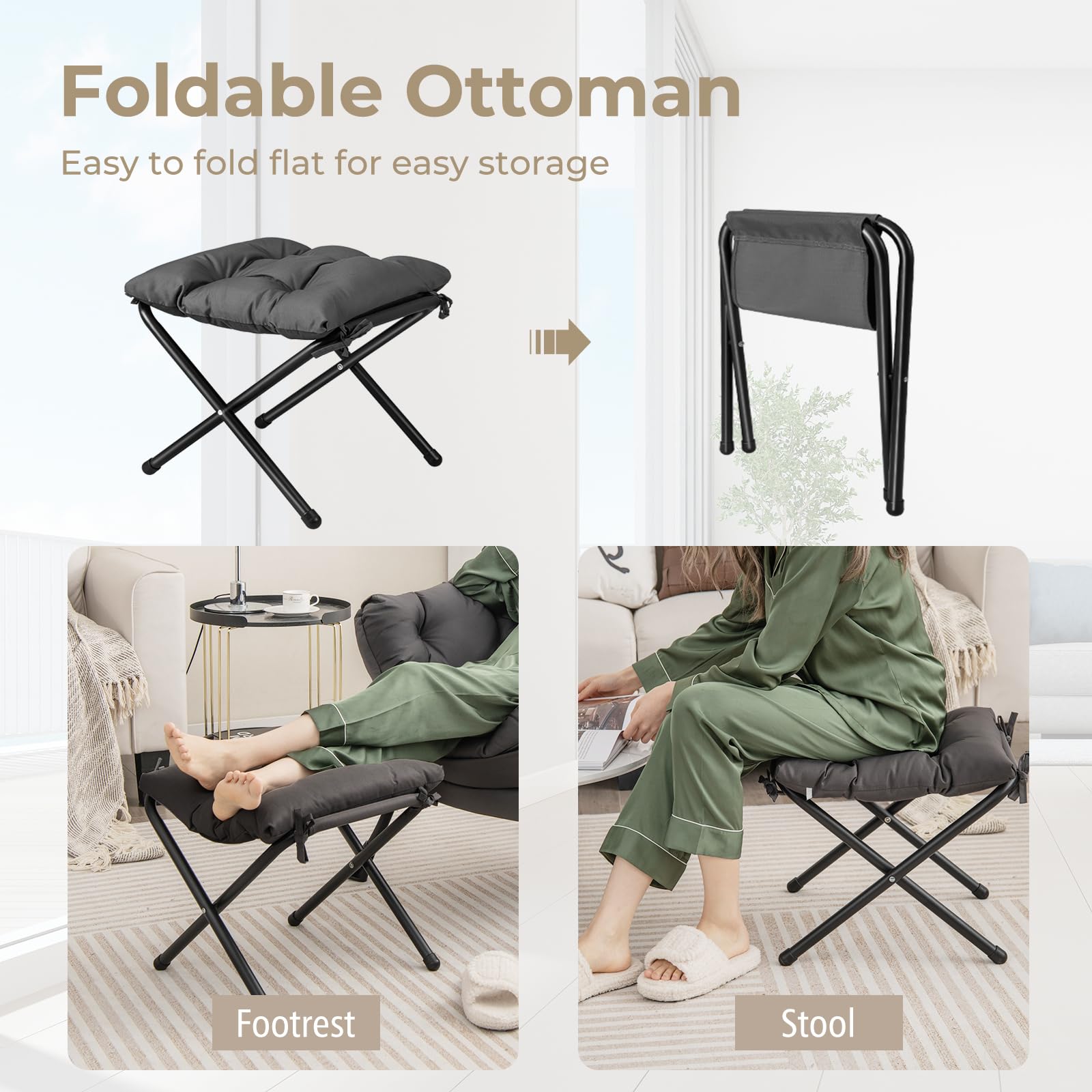 HOMASIS Sillón Relax Reclinable Orejero, Butaca de Salón de Lectura con Bolsillo Lateral para Dormitorio, Oficina, Soporta hasta 150 kg, 81x75x94,5cm