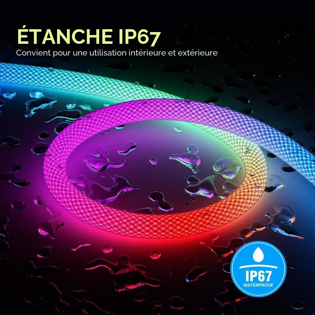 BTF-LIGHTING Ruban LED Néon WS2811 IC RGB 5M 50LEDs/m 5V IP67 adressable