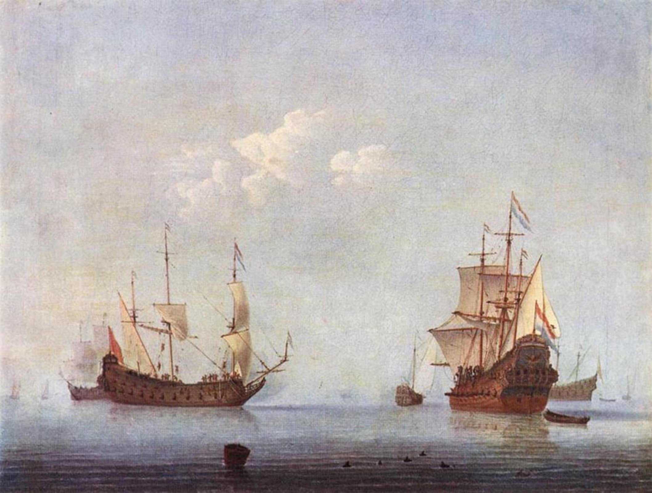 POSTERIIk Famous Animal Posters Vintage Picture Marine Landscape by Willem Van De Velde the Younger Modern Wall Decor for Home Decor 60x90cm