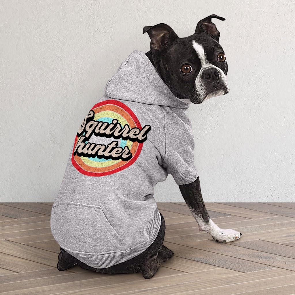 Squirrel Hunter Dog Hoodie with Pocket - Pet Gifts - Pet Accessories - Black, S