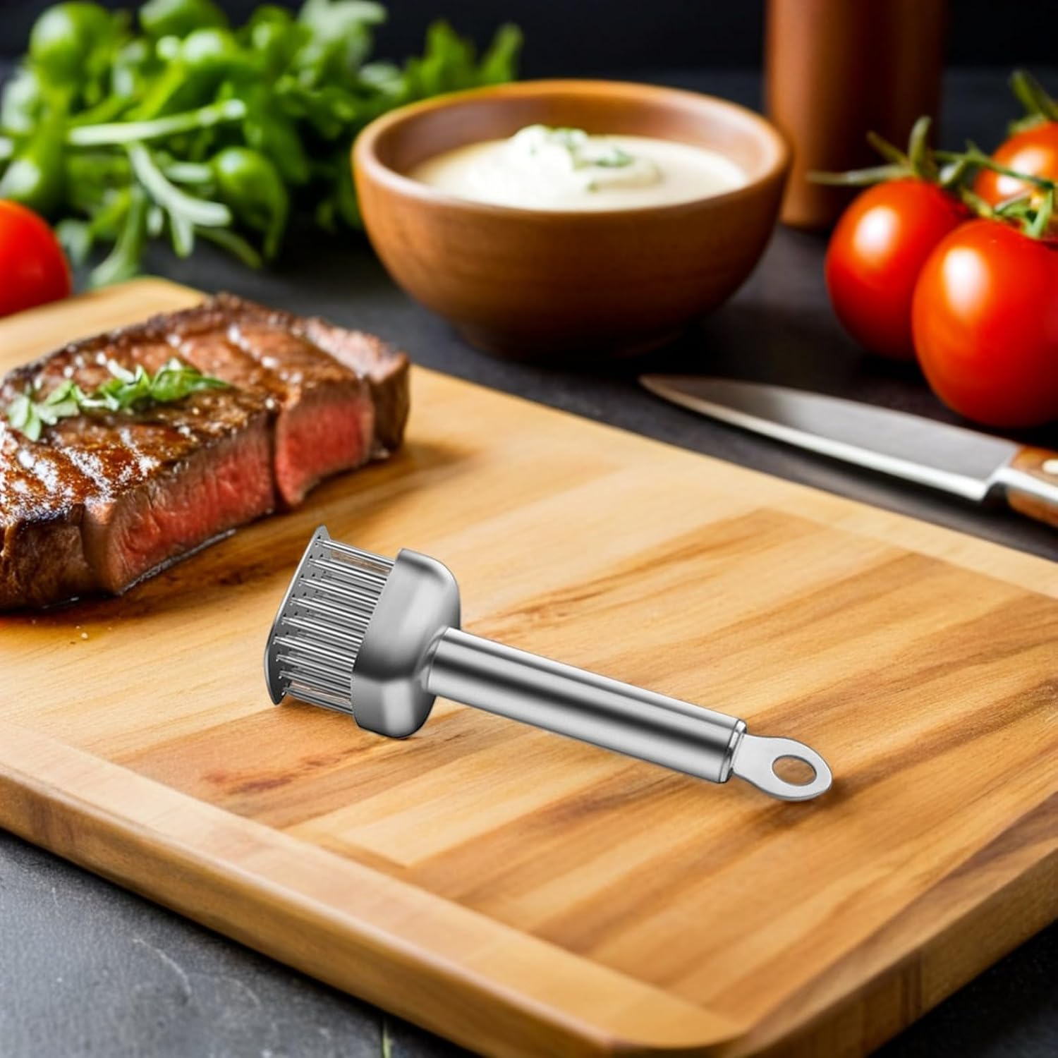 Stainless Steel Meat Tenderizer Hammer with 304 Stainless Steel Needles, Pork Pounding Tool for Steak and Beef, Kitchen Meat Tenderizing Gadget for Bbq and Cooking, 1pcs