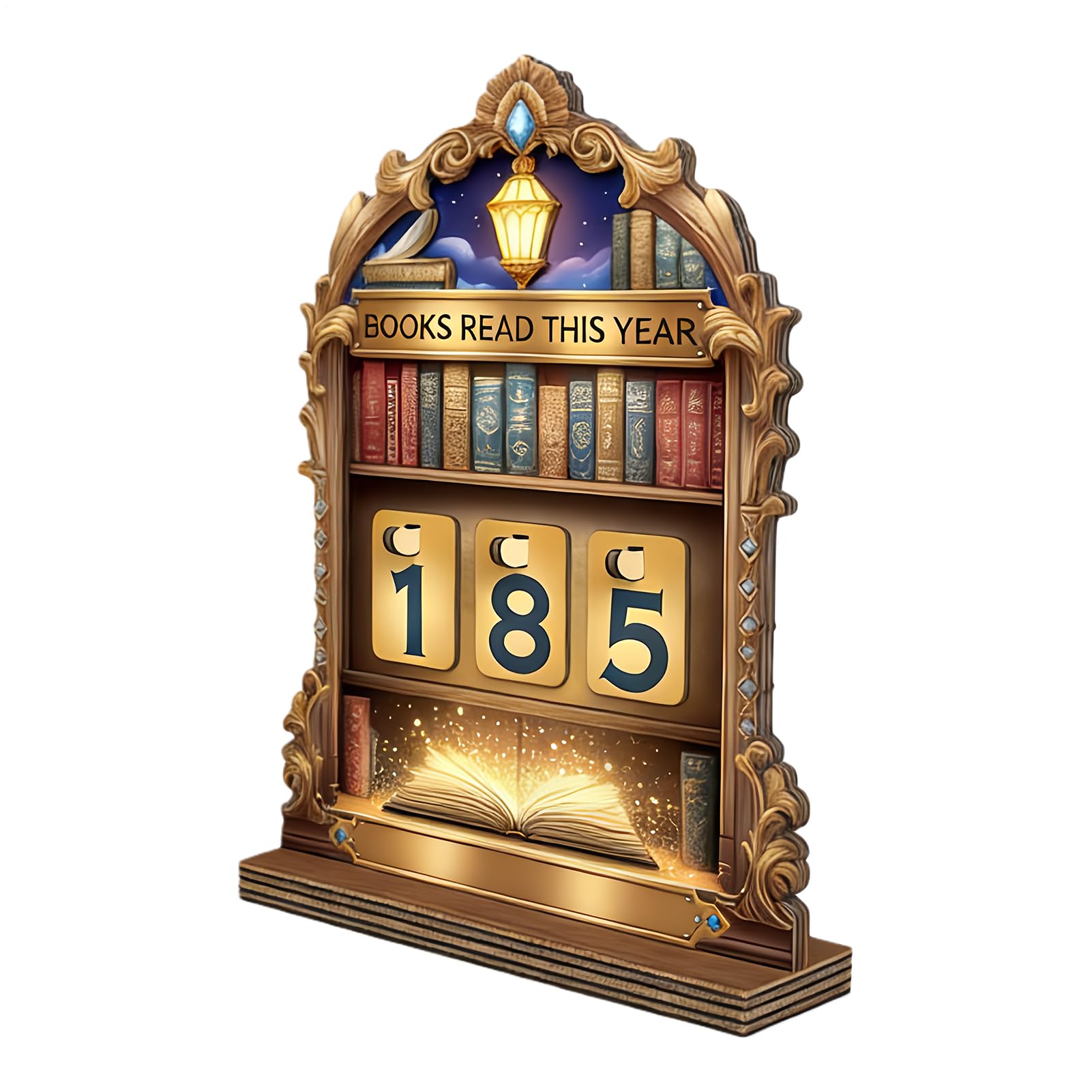 Book Tracker - Retro Wooden Bookshelf Decoration - Books Read Tracker | for School Library Men Women Boys Youth Teens Teachers Students Reader