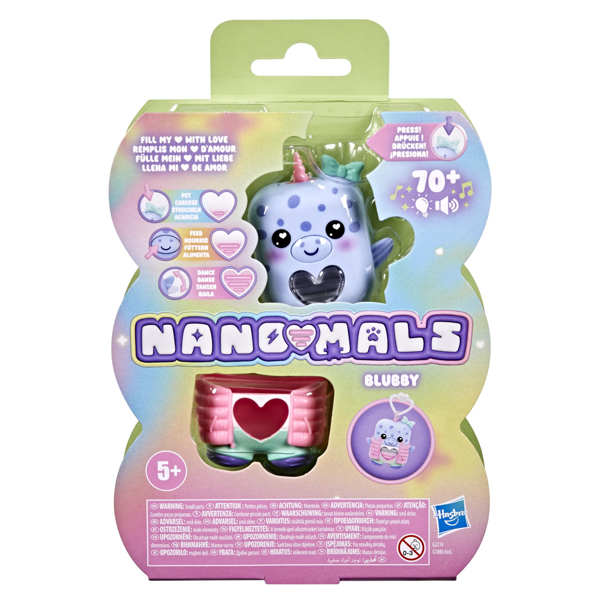 Hasbro Nano-mals, Blubby la narval, Mascota electrónica de Tipo Fidget - 2