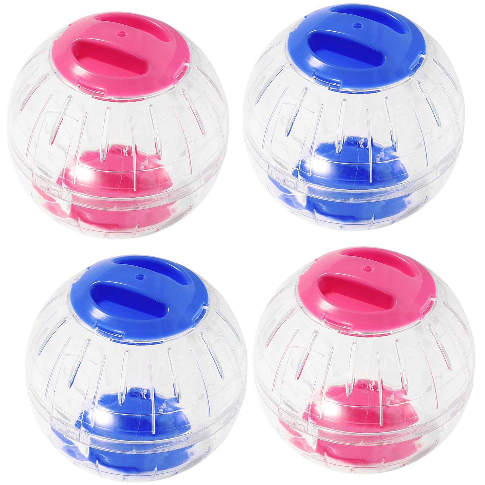 Homoyoyo 4 Pièces Balle Exercice pour Hamster Transparente Antiescape Roue Silencieuse pour Petits Animaux comme Hérisson Gerbille et Souris Accessoire Ludique et Sécurisé pour Cage