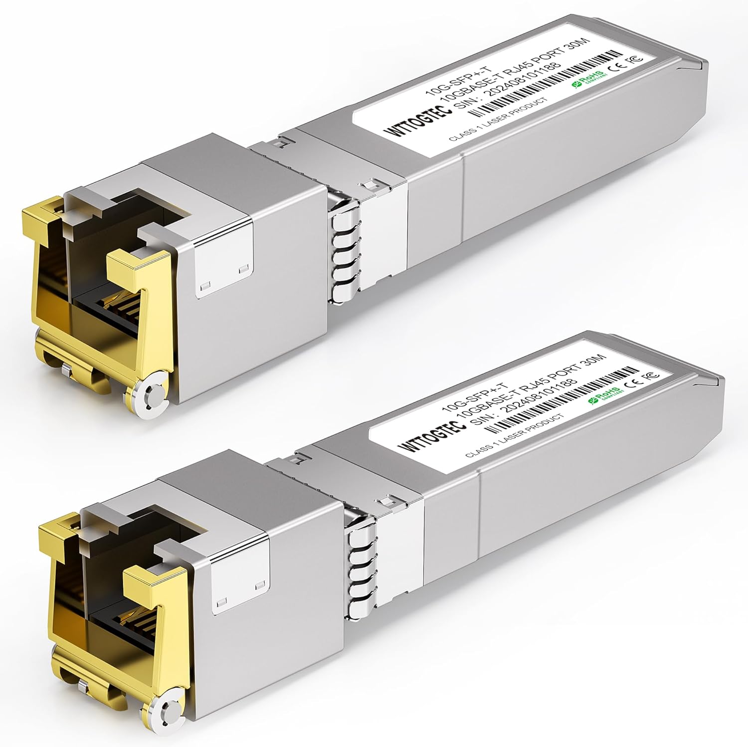 10G SFP+ to RJ-45 Transceiver, 1.25/2.5/5/10G-T Copper SFP+ CAT6a Module, Auto-Negotiation, Up to 30m, for Cisco SFP-10G-T-S, Meraki, TP-Link, Mikrotik, Netgear and More