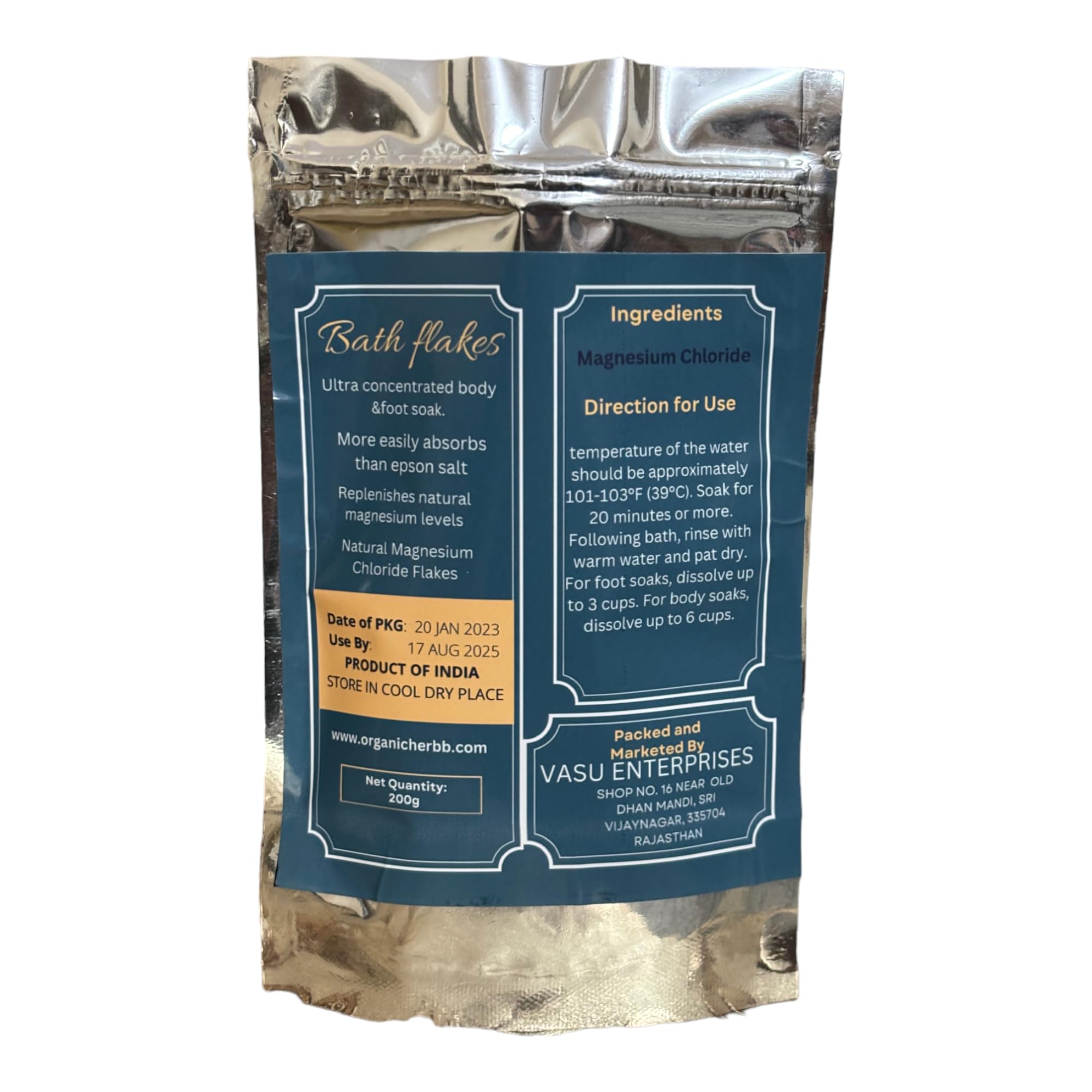 Magnesium Chloride Flakes for Bath, Dead Sea Salt for Soaking, Epsom Salt Alternative, 17.6 oz