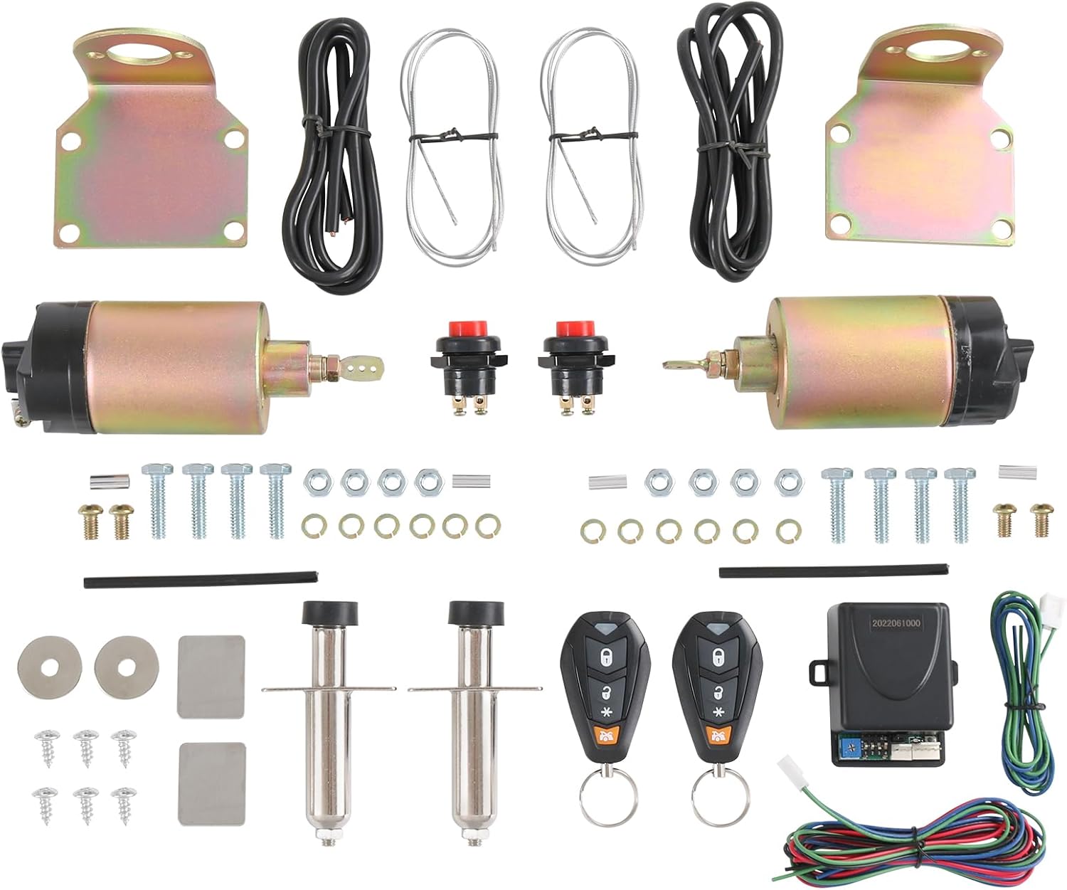 JDMSPEED New Street Rat Hot Rod Car Truck 85LB Shaved Door Handle Kit Replacement for 2 Doors Popper Solenoid