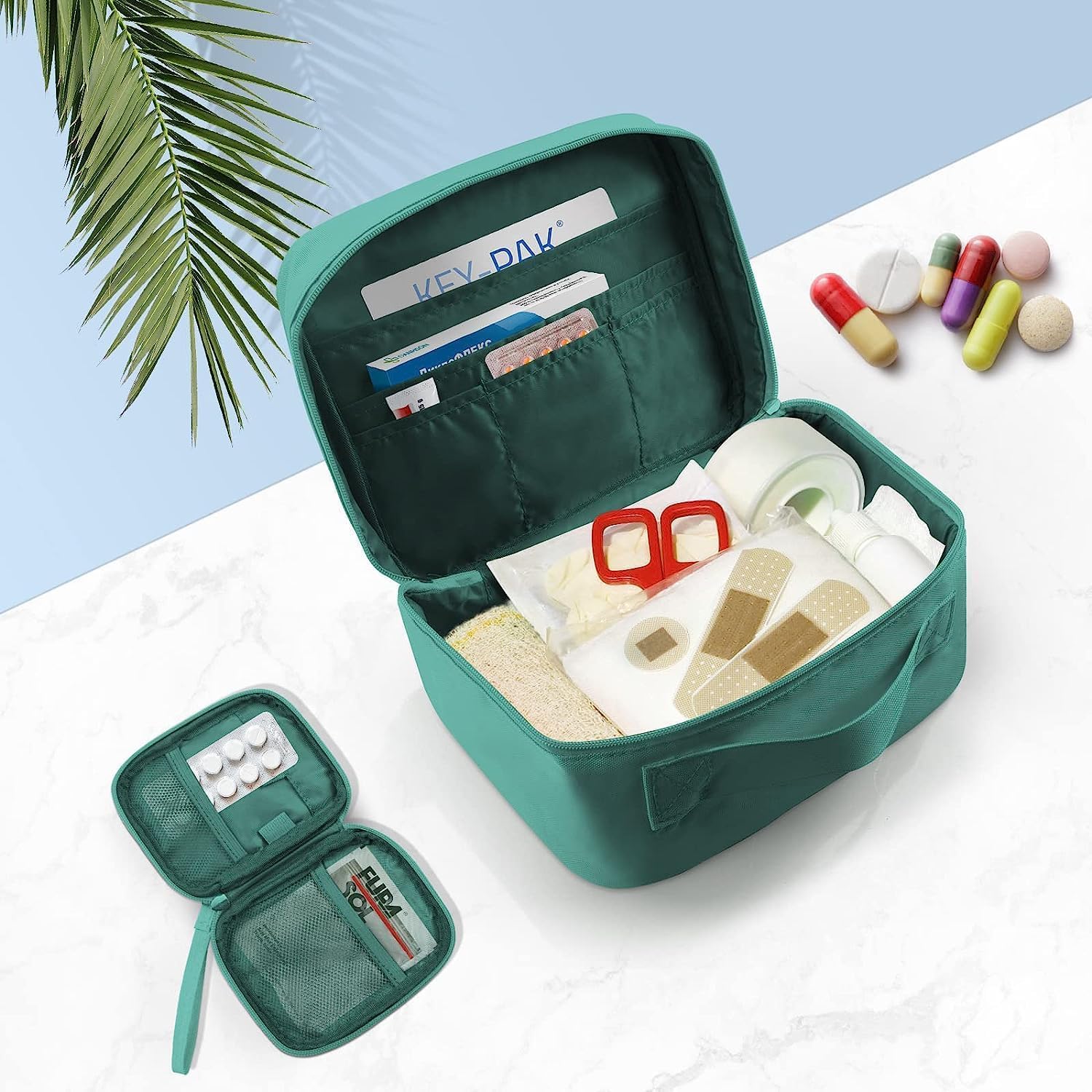 BlissCart Medicine Pouch Empty First Aid Kit Bag for Travel,Home,Office,Camping,Sports Emergency Survival Medicine Storage,Portable Durable, Storage Bag Family Outdoor Hiking Travel Storage (Combo) 3