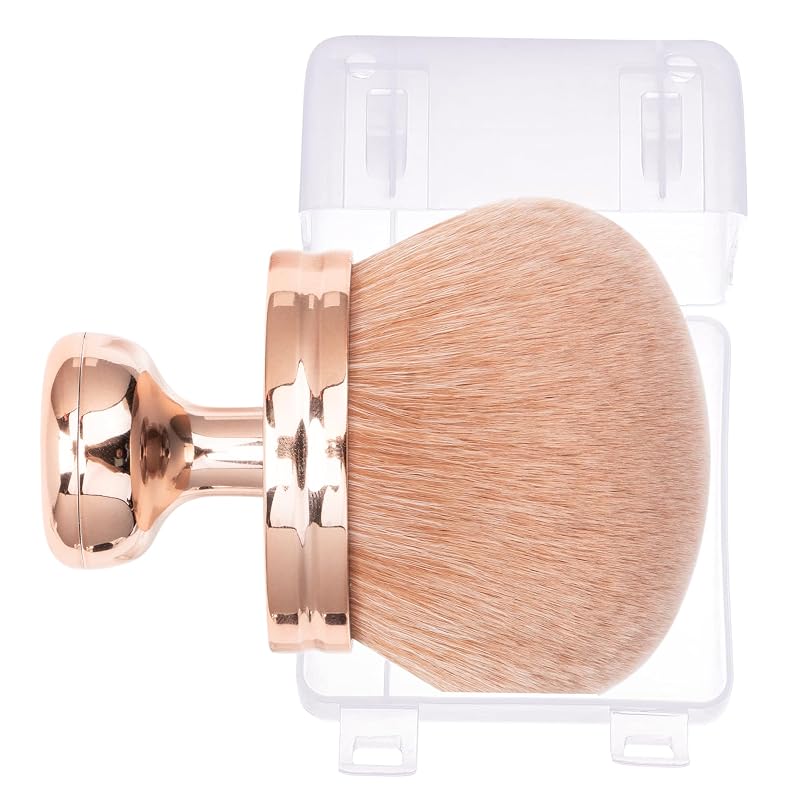Pincel Kabuki redondo BABYSHEEP para maquiagem corporal com estojo protetor