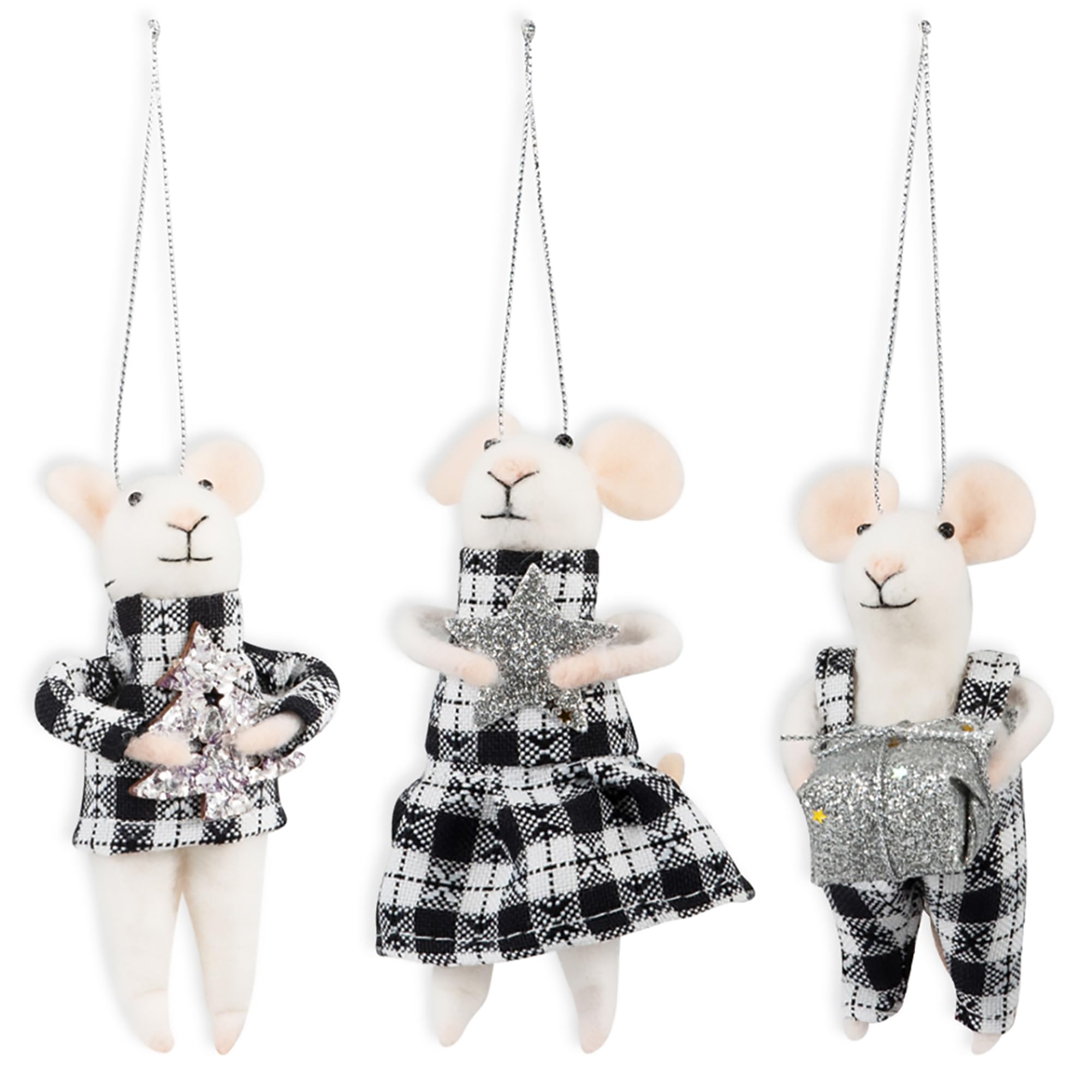 Trimits Needle Felting Mice Kit – Christmas Tree Decorations for Kids & Adults, Complete Craft Kit with Instructions, Wool Felt Set for Beginners, Homemade Gifts & DIY Baubles Embellishments