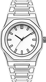 Men's 2D Cartoon Sketch Style Quartz Watch, Minimalist Anime-Inspired Wristwatch with Waterproof Design for Casual & Business Wear