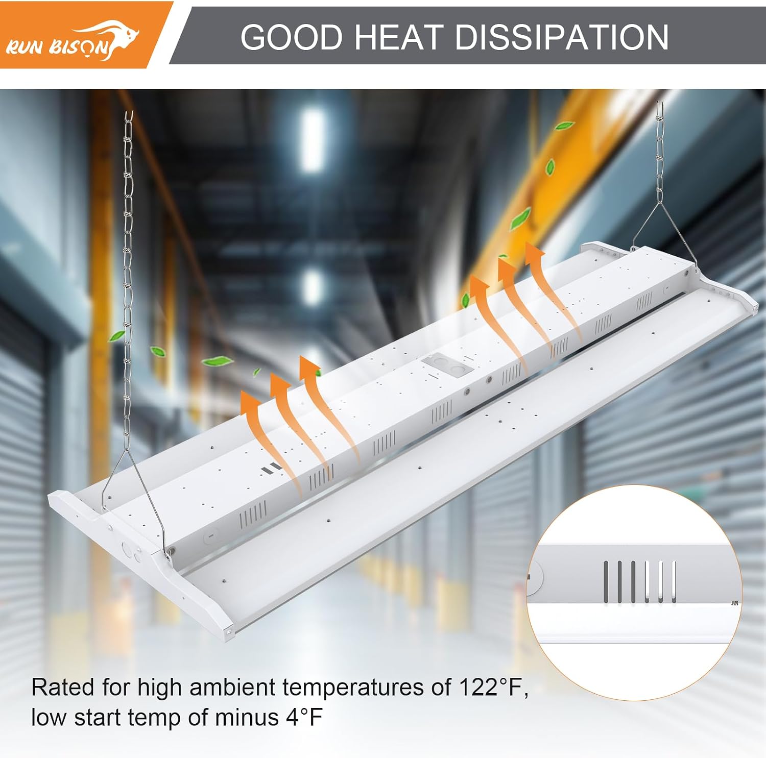 4FT High Bay LED Light with Motion Sensor, 270W High Bay LED Lights, 40500LM 150LM/W, 120-277V, 0-10V Dimmable, 5000K Linear Shop Light for Warehouse Workshop Garage, UL Listed - 4PK