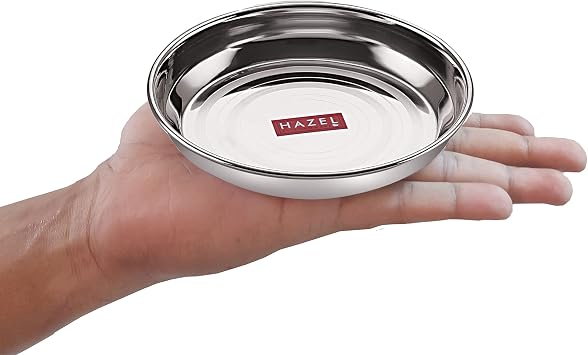 HAZEL Designer Steel Plates / Dishes - 6 Pcs Set - 12 cm Medium