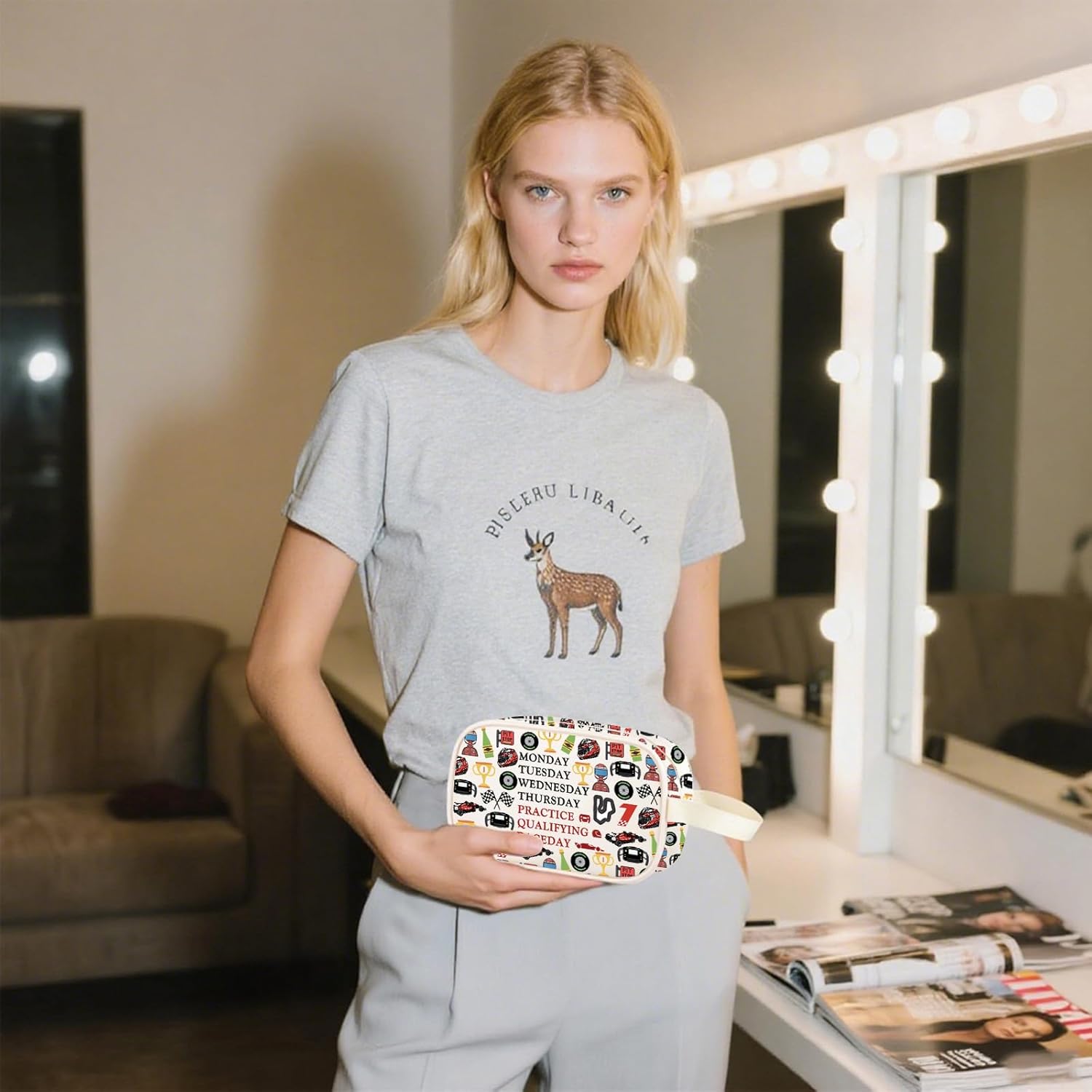 ZJXHPO Racing Days Of The Week Car Clear Makeup Bag Motorsport PU Leather Cosmetic Bag With Handle Qualifying Day Gift (Raceday PU) - Image 6