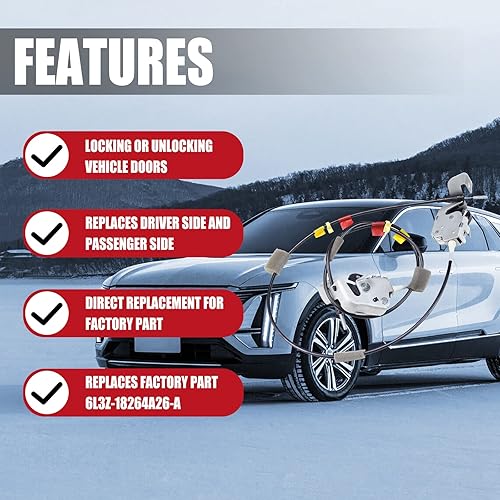 Miniatura 2 de Pestillo de puerta trasera con cable para Ford F150 1997-2004, paquete de 2 unidades izquierda y derecha, para puertas traseras del conductor y del