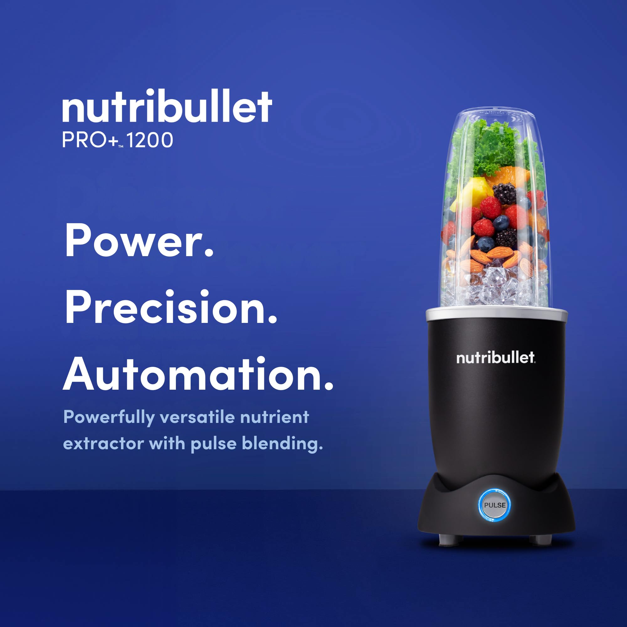 NutriBullet Blender Pro+ 1200W, Matte Black, High Speed Personal