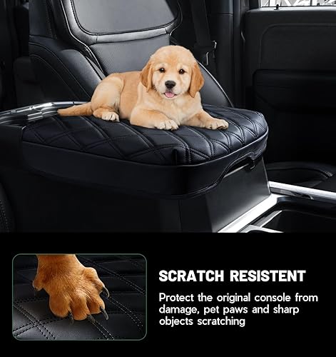 Miniatura 45 de Funda de consola central para Ford F150 F250 F350 F450 F550 2015-2025 con asiento de salto 40/20/40, cubierta de consola central de piel sintética