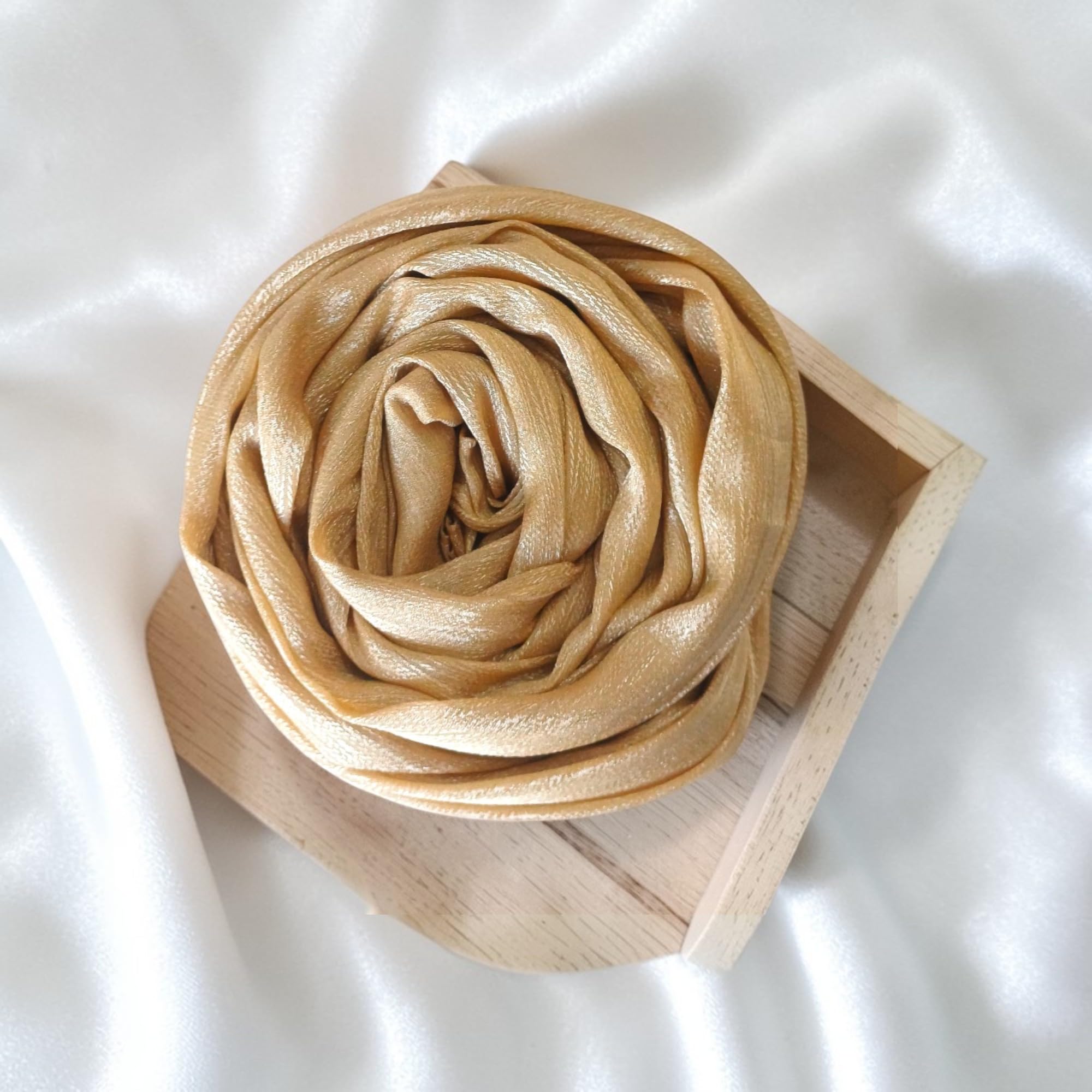 Shimmer Satin Hijab for Women | Cream |Soft Silky Shiny Headscarf, Lightweight | Elegant Scarf for Daily Wear & All Occasions-image-27