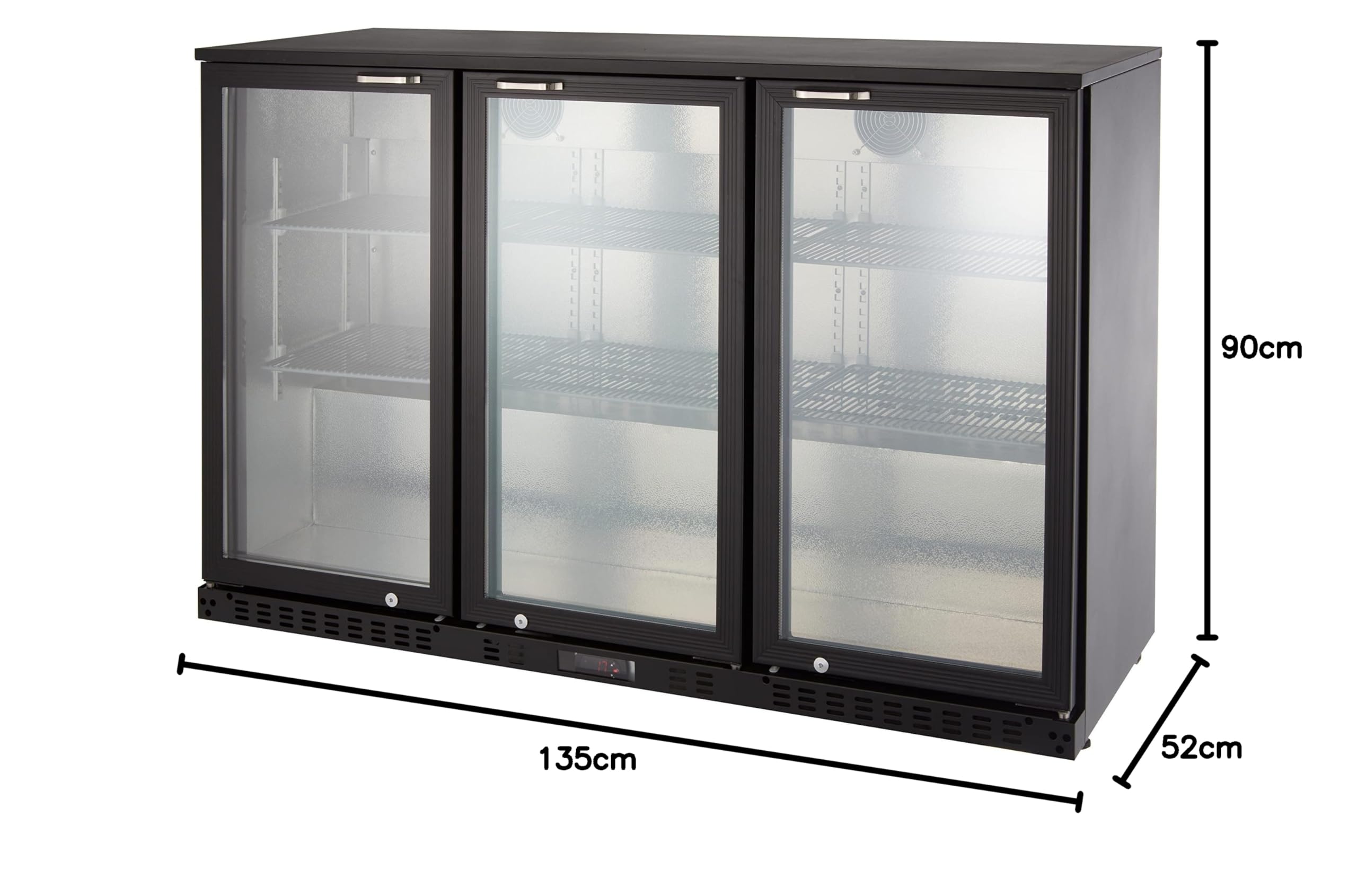 GastroHero Barkühlschrank ECO 320 mit Klapptüren schwarz Gastronomiebedarf