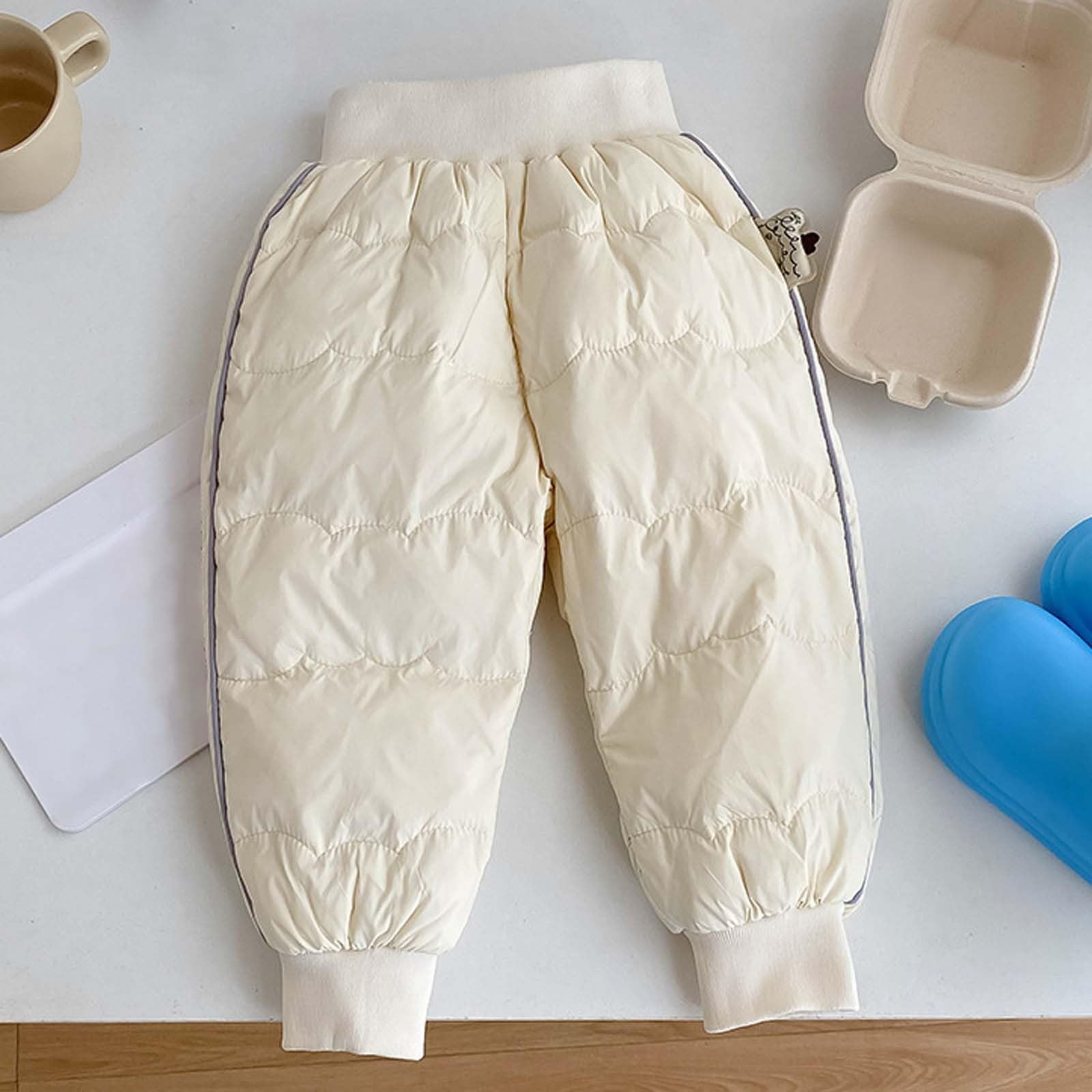 Generisch Pantalon thermique en soie duvet, pour fille, chaud, isolé, doux et léger, par temps froid