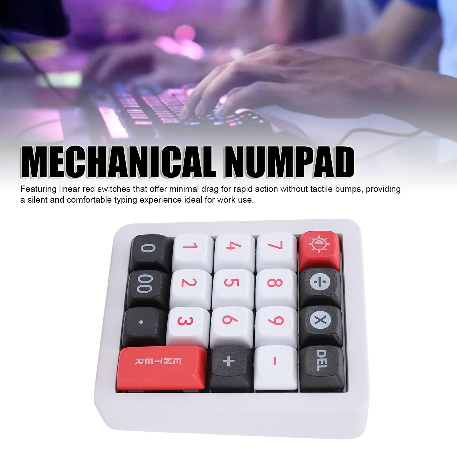 Pavé Numérique Mécanique, pavé Numérique Programmable à 19 Touches avec Rétroéclairage RVB 12 Modes, Clavier USB C Filaire échangeable à Chaud pour Ordinateur Portable (White)