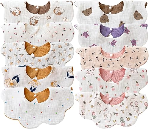 Miniatura 7 de Baberos de muselina para bebé para babeo y dentición Baberos para babeo de recién nacido para bebé niña o niño