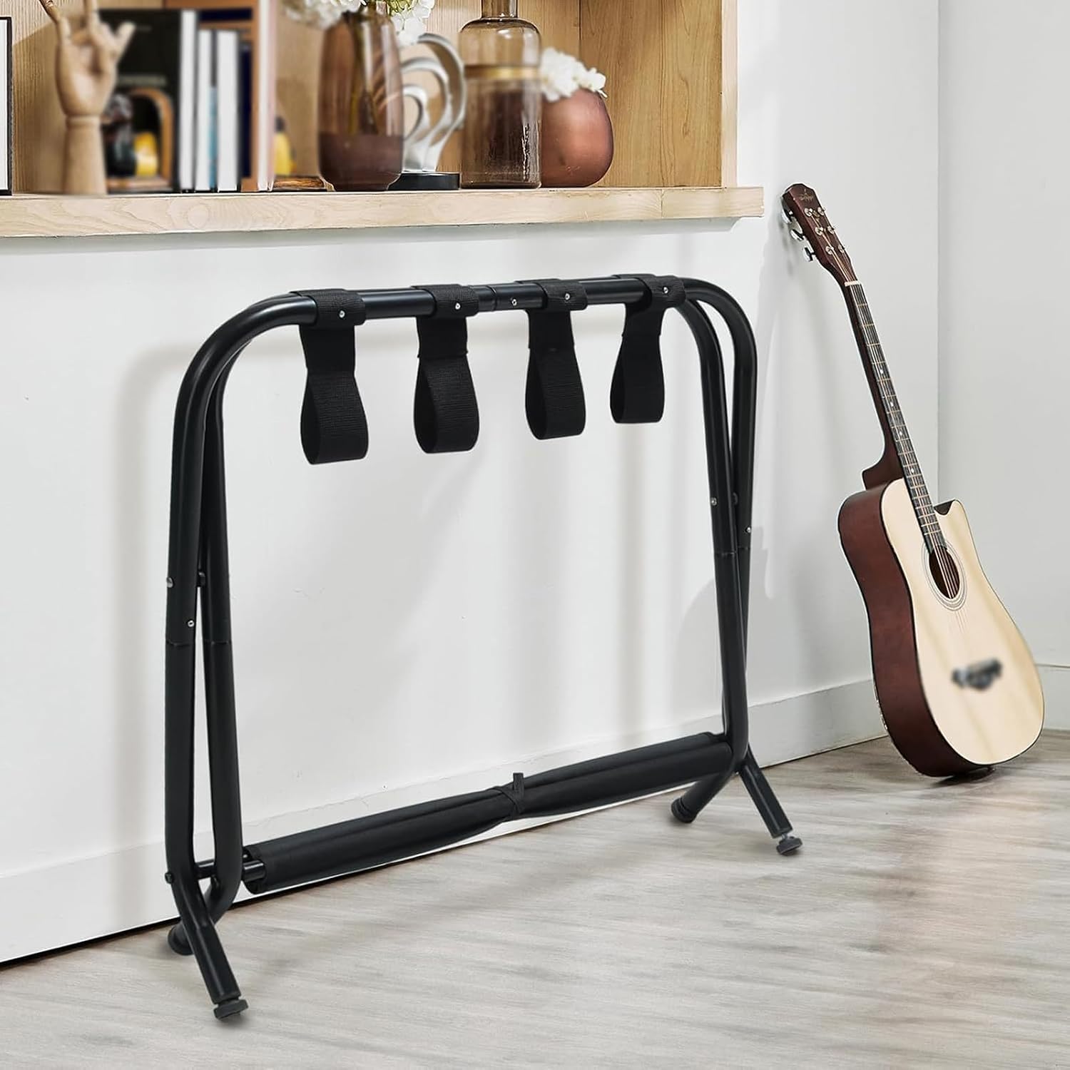 Luggage Rack, Foldable Suitcase Holder, X-shaped Structure with A 50kg Load Capacity, Suitable for Hotel Rooms, Fits 22-28 Inch Suitcases