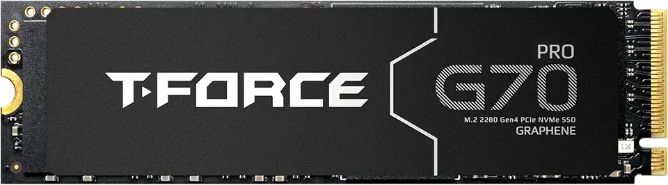 TEAMGROUP T-Force G70 PRO Dissipador de calor de grafeno 4TB DRAM SLC Cache 3D TLC NAND NVMe InnoGrit PCIe Gen4x4 M.2 2280 SSD interno para jogos funciona com PS5 Read/Write 7400/6600 MB/s