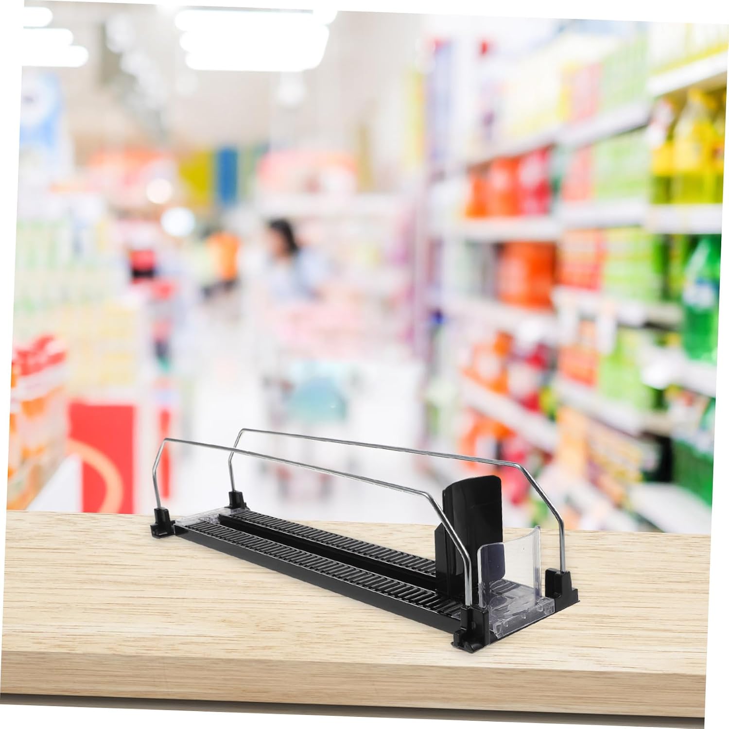 Shelf Automatic Replenishment Pusher for Beverage Display Convenient Sliding System for Drinks Neat Organization and Easy Access